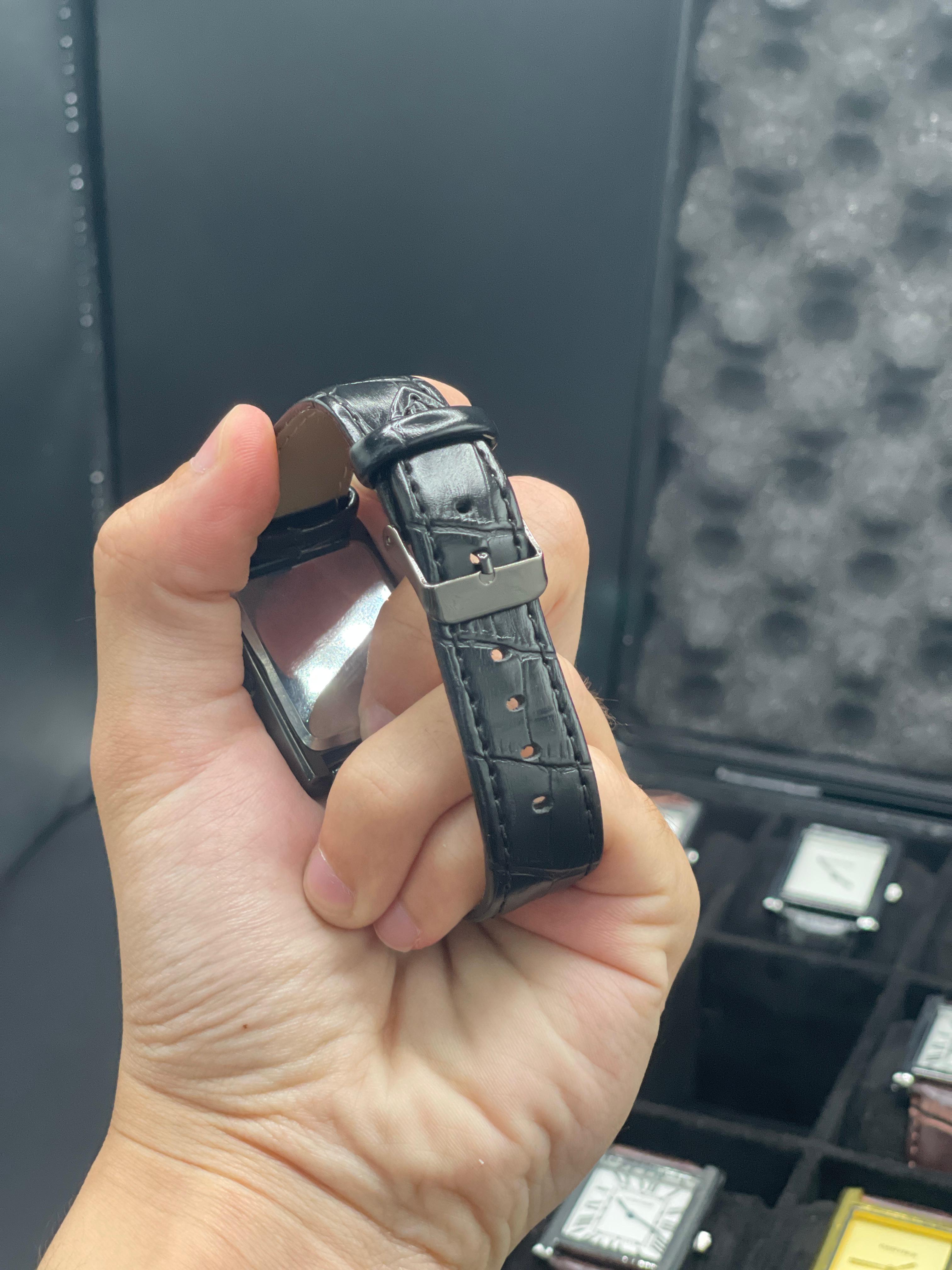 CTR Black Leather Strap With Sleek Black Dial Watch