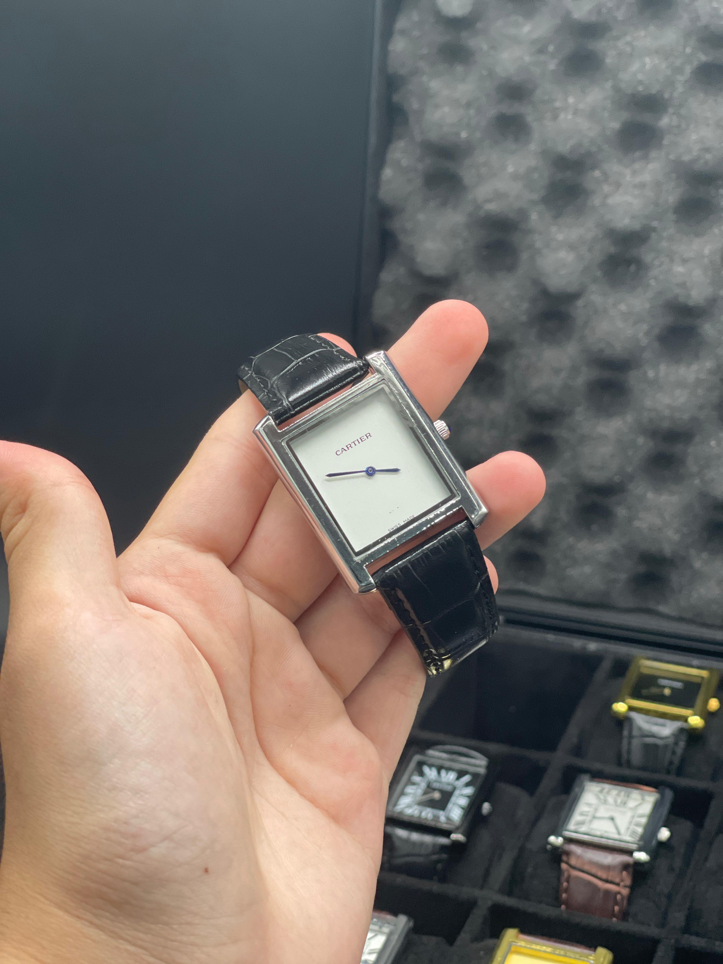 CTR Black Leather Strap With Clean White Dial Watch