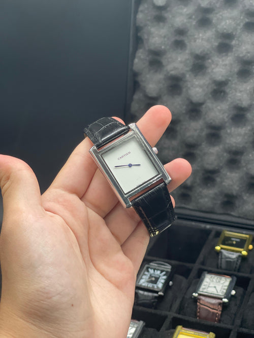CTR Black Leather Strap With Clean White Dial Watch