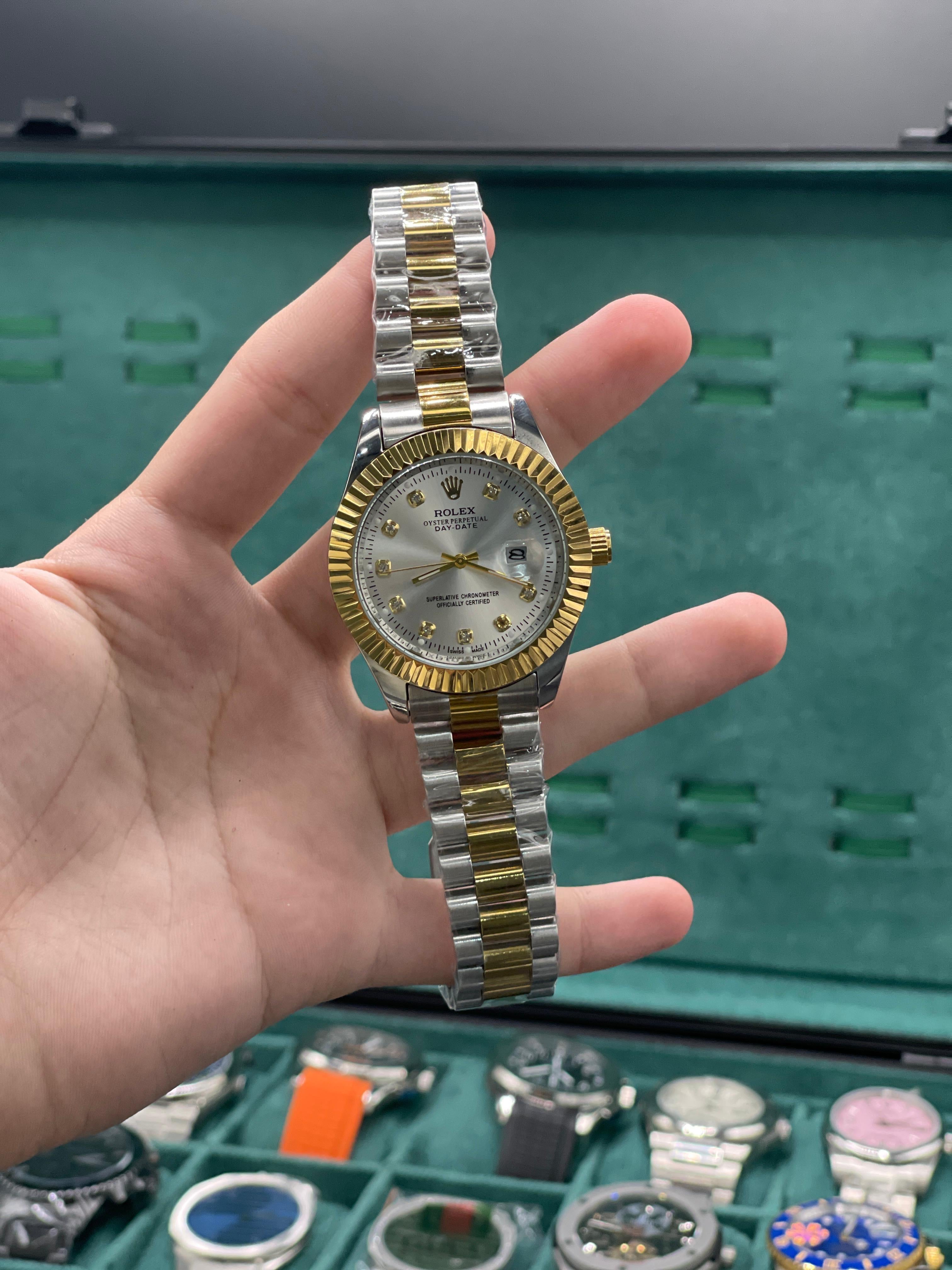 RLX Two Tone Chain With White Dial  DateJust Watch