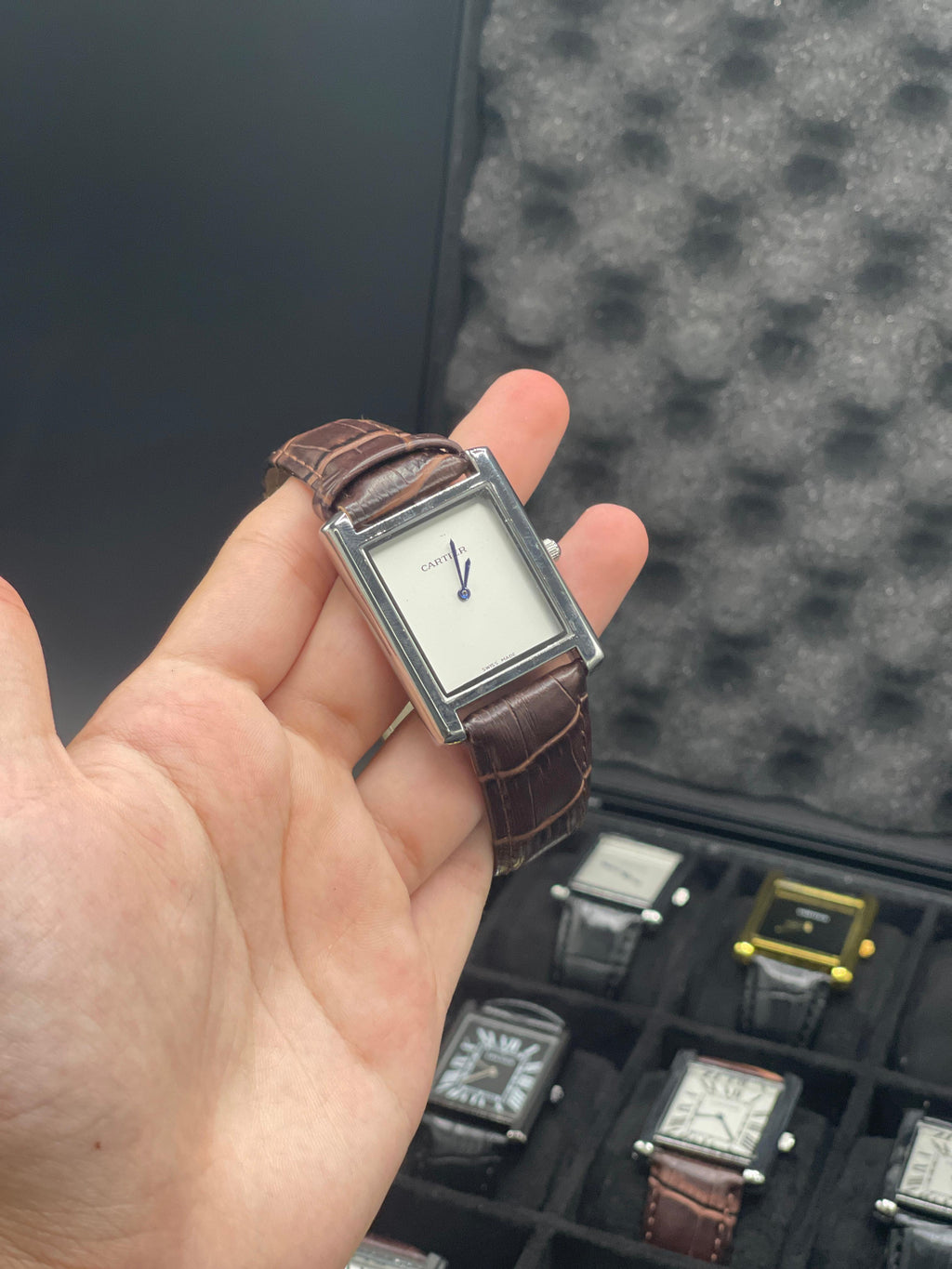 CTR Brown Leather Strap With Clean White Dial Watch
