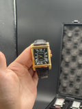 CTR Black Leather Strap With Clean Black Dial Watch