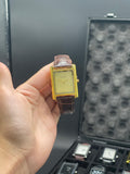 CTR Brown Leather Strap With Radiant Golden Dial Watch