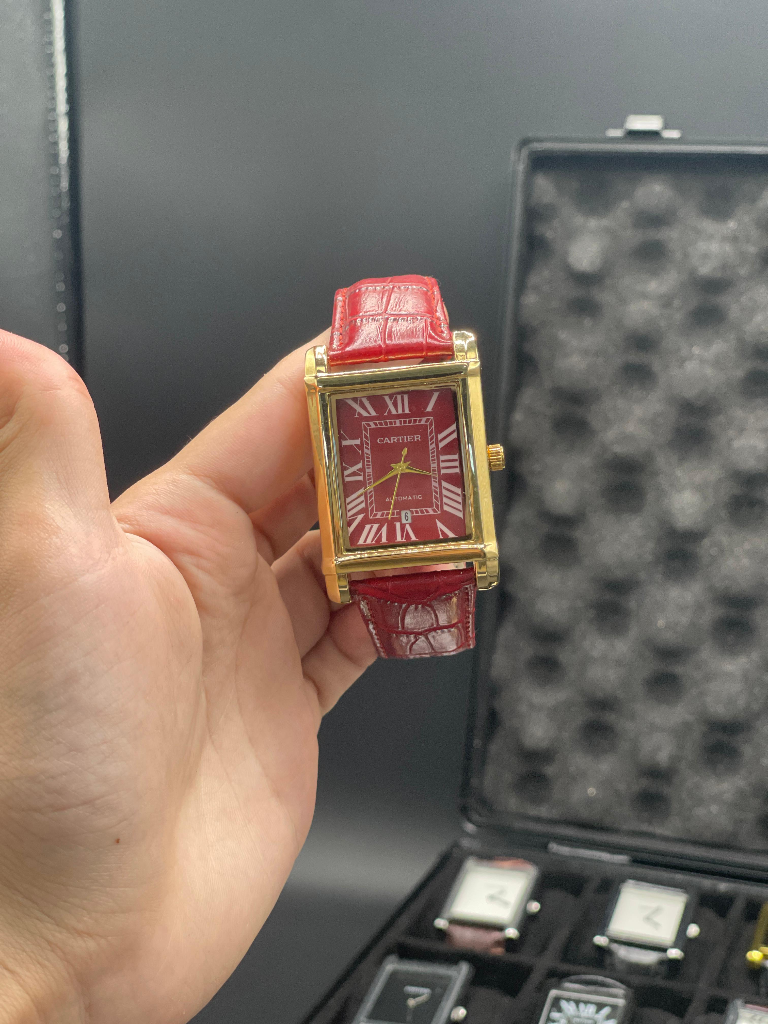 CTR Red Leather Strap With Luxurious Red Dial Watch
