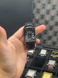 CTR Black Leather Strap With Sleek Black Dial Watch