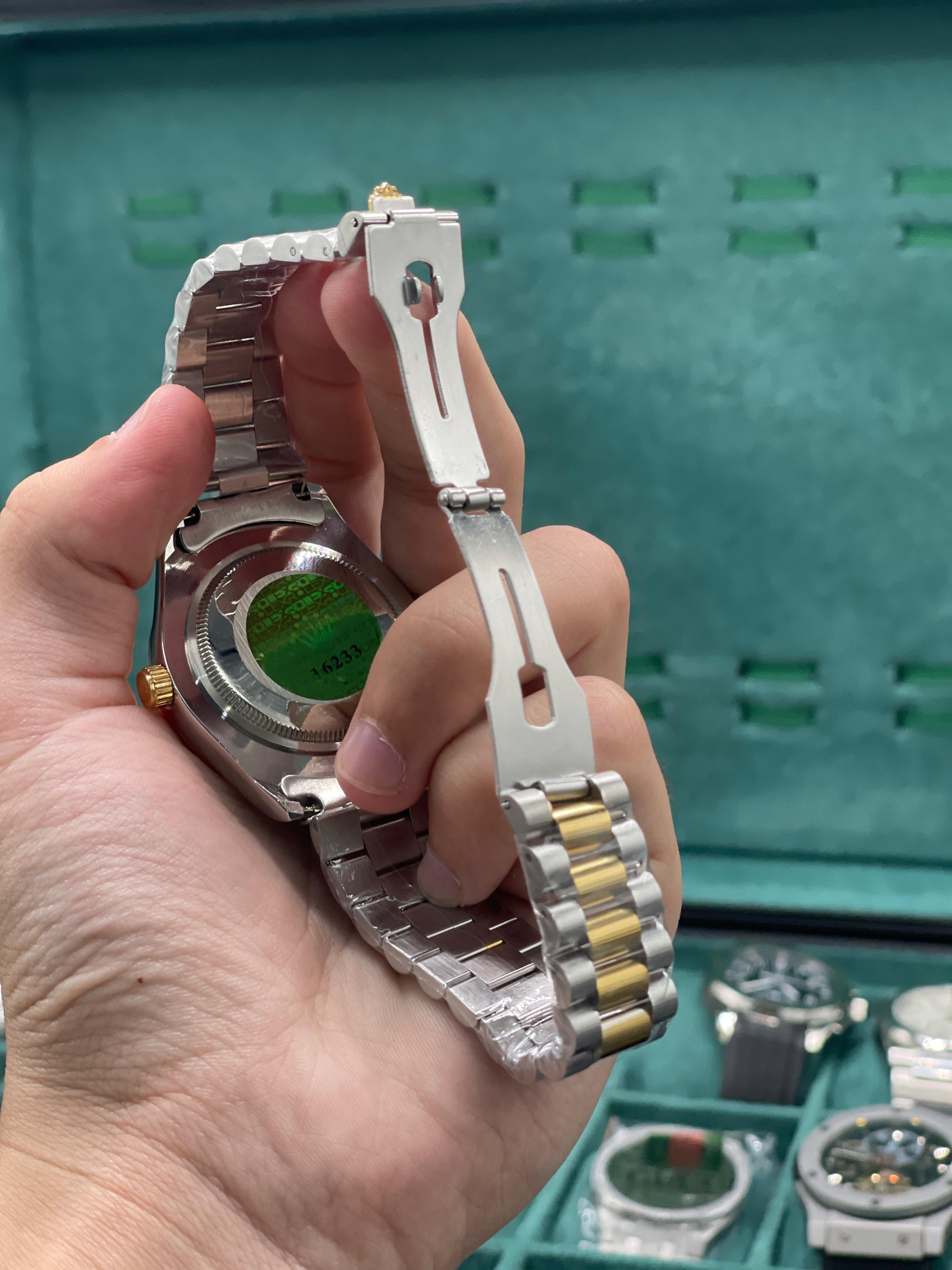 RLX Two Tone Chain With Green Dial Watch