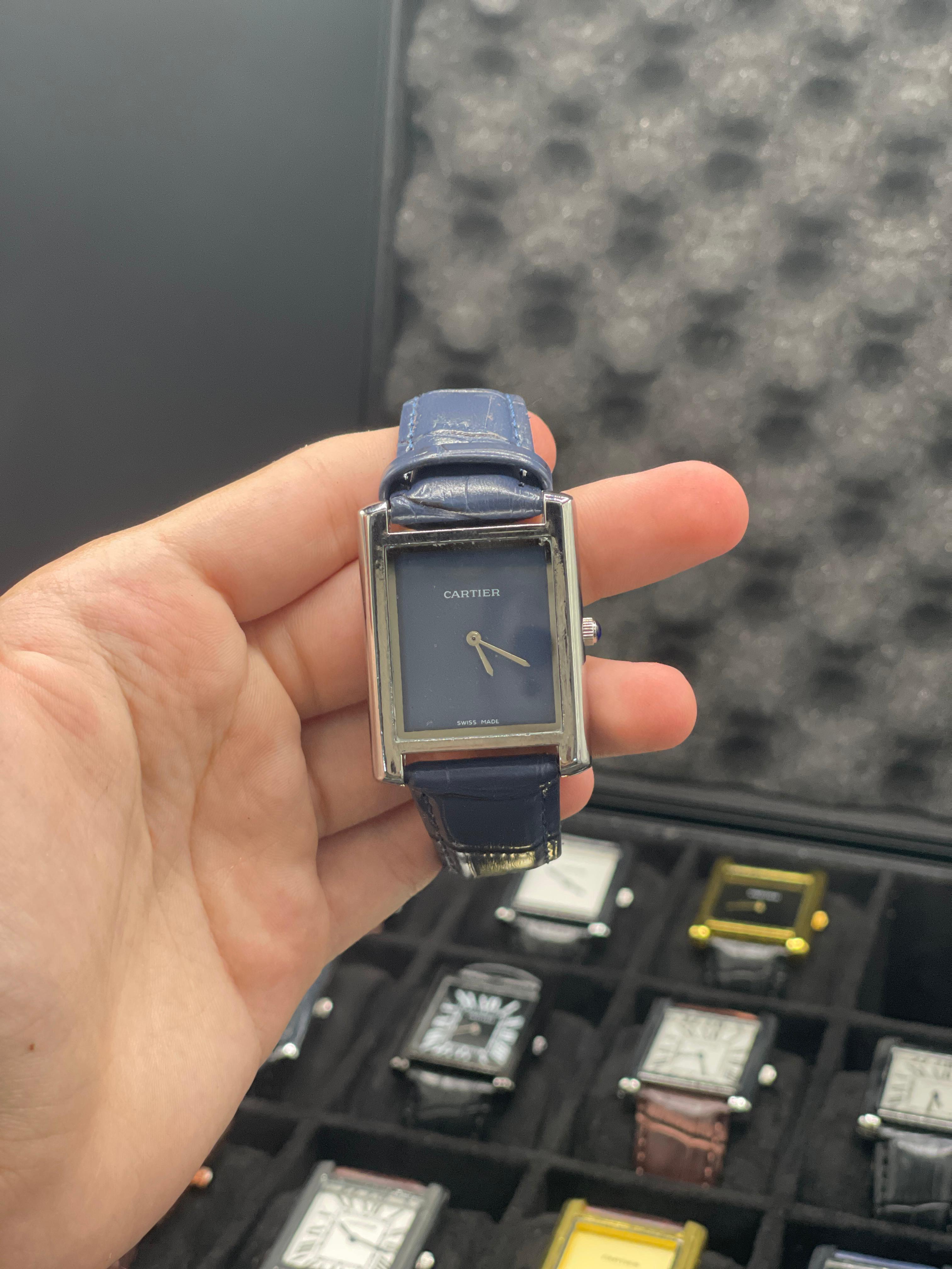 CTR Blue Leather Strap With Matching Blue Dial Watch