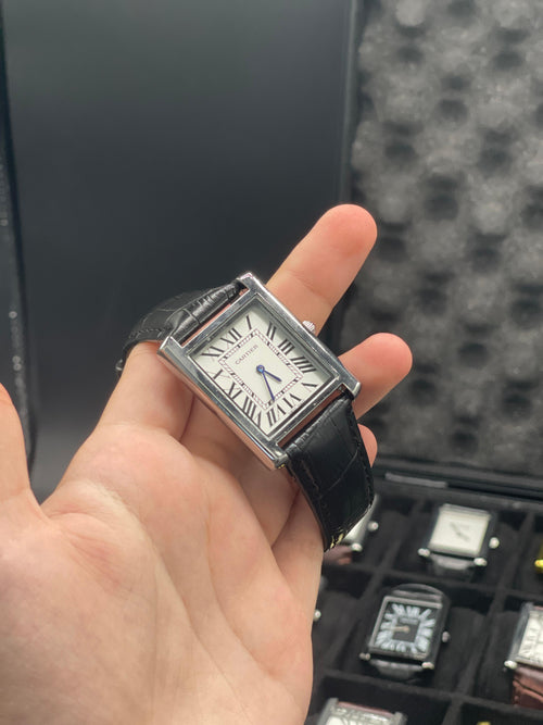 CTR Black Leather Strap With Detailed White Dial Watch