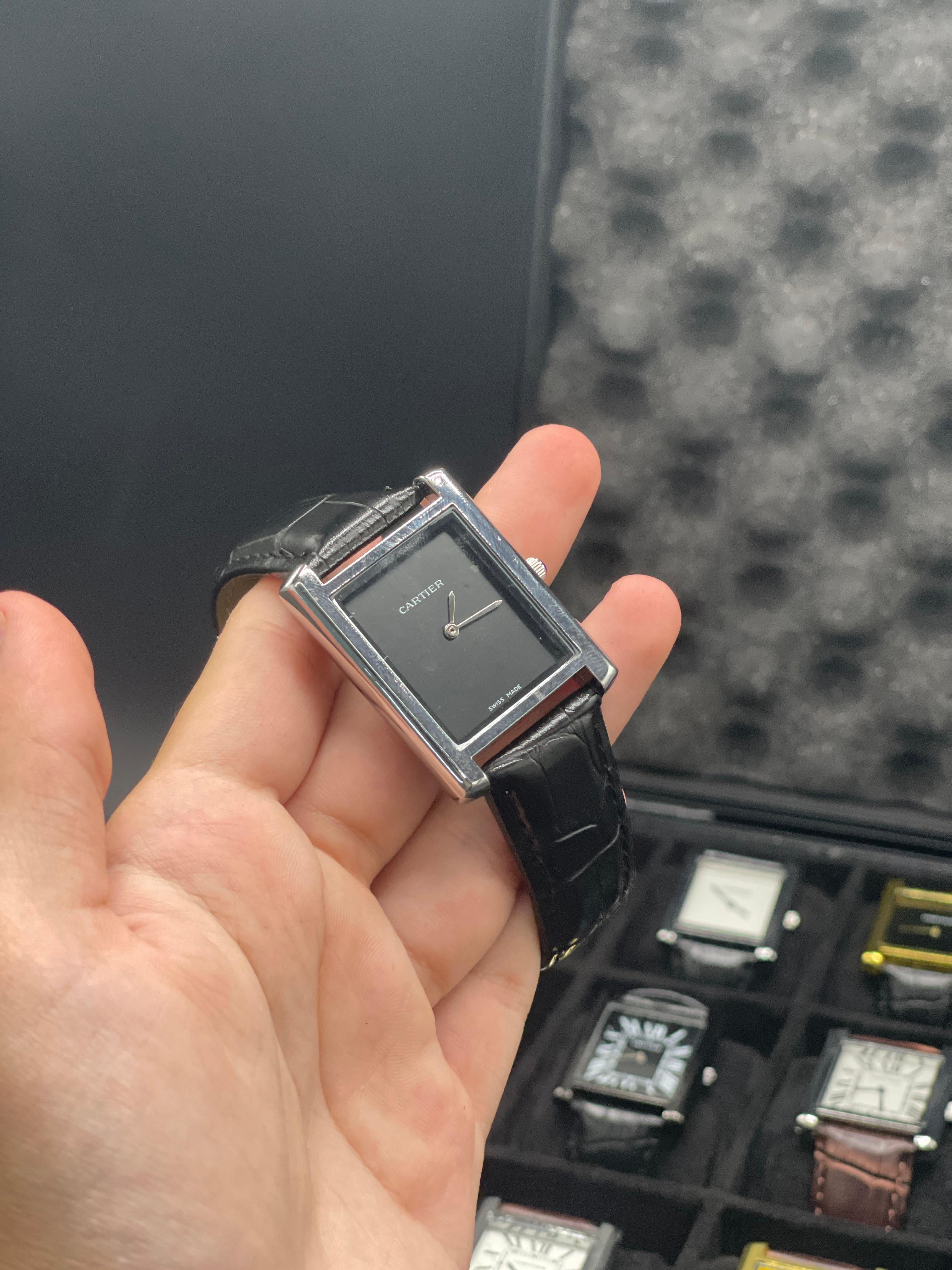 CTR Black Leather Strap With Simple Black Dial Watch