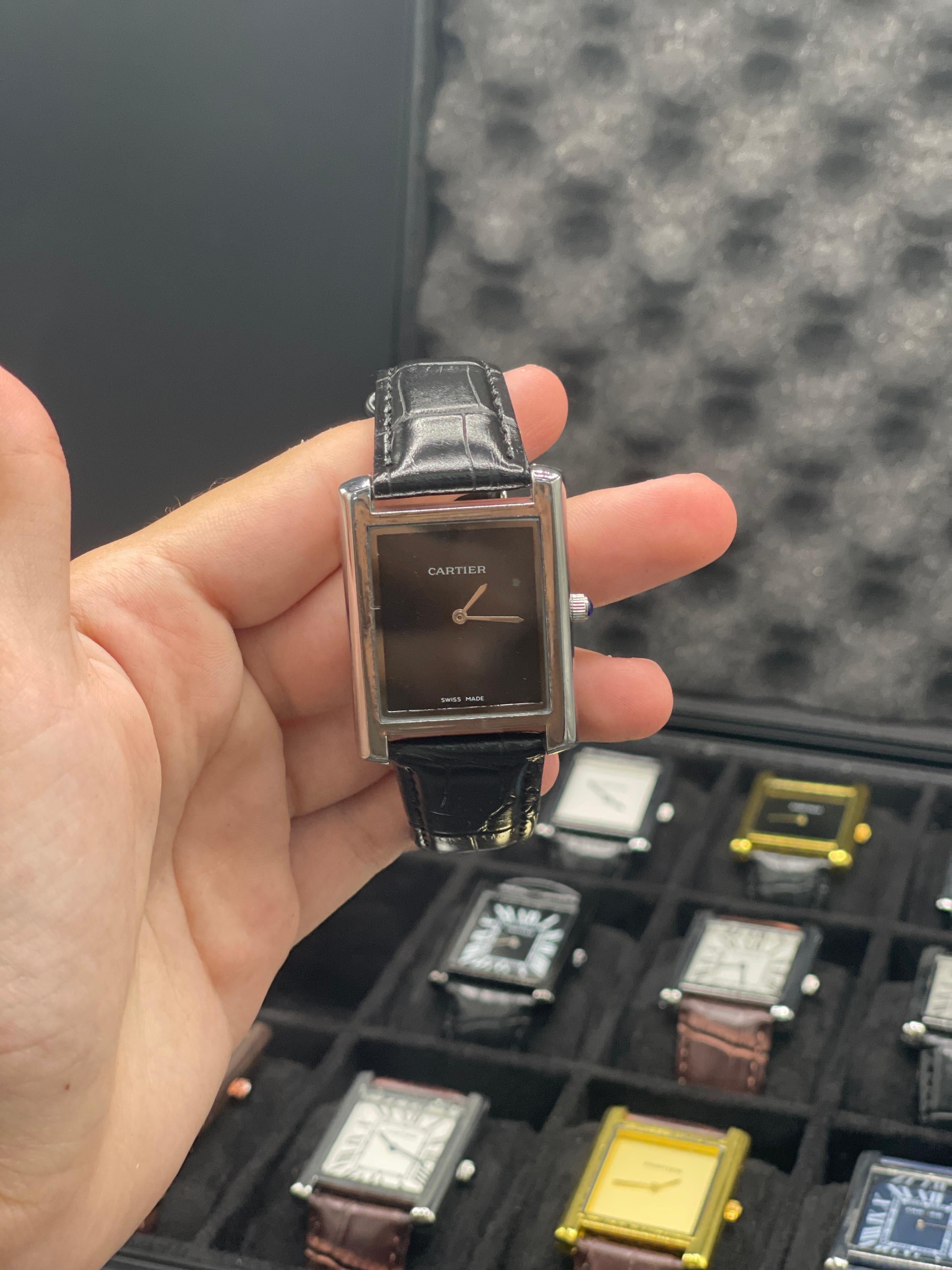 CTR Black Leather Strap With Simple Black Dial Watch