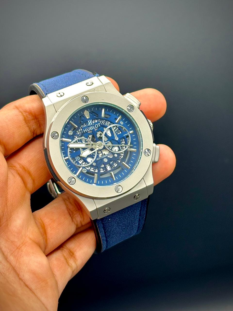 HB with Blue Strap with Blue Dial Watch.