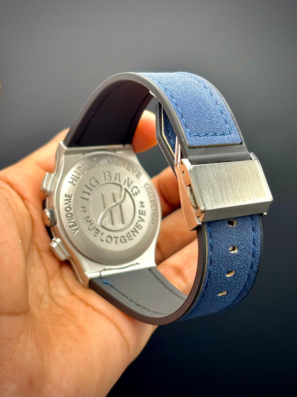 HB with Blue Strap with Blue Dial Watch.