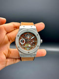 HB Brown Strap with Unique Dial Watch.