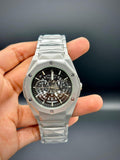 HB Sliver Chain With Black Dial.