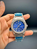 Hb Two-Tone Chain With Blue Dial Watch.