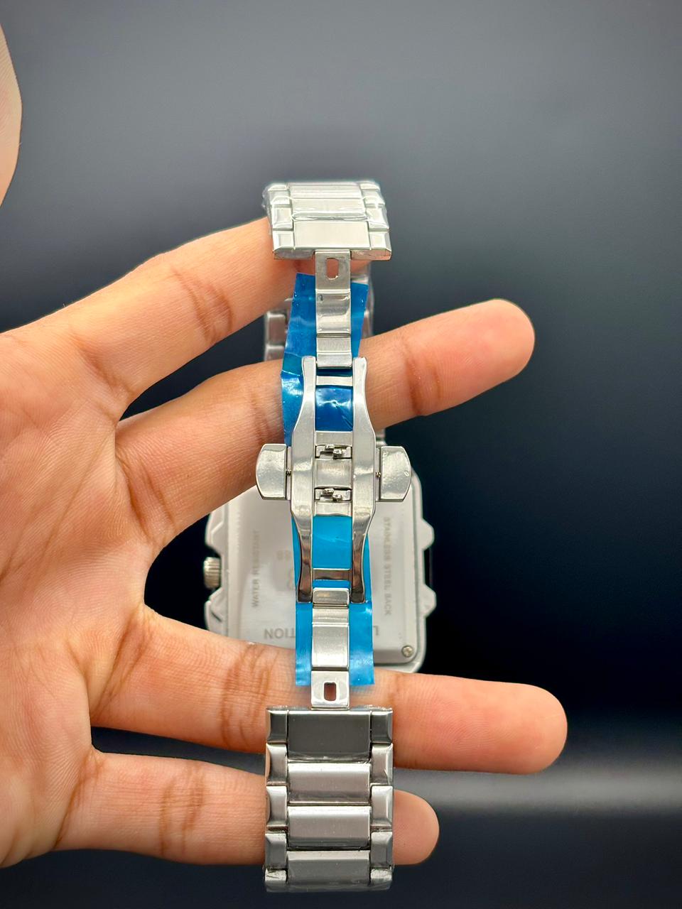 HB Sliver with Blue Dial Watch.
