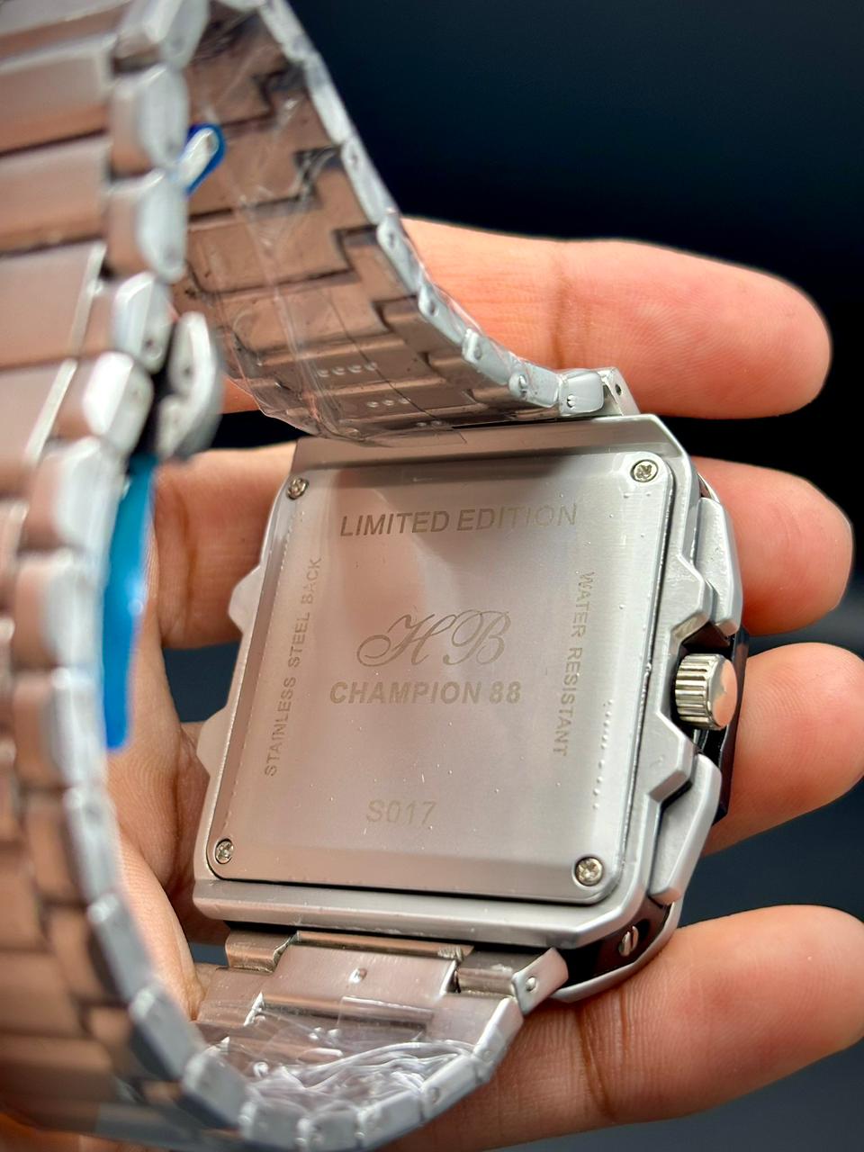 HB Sliver with Blue Dial Watch.