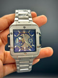 HB Sliver with Blue Dial Watch.