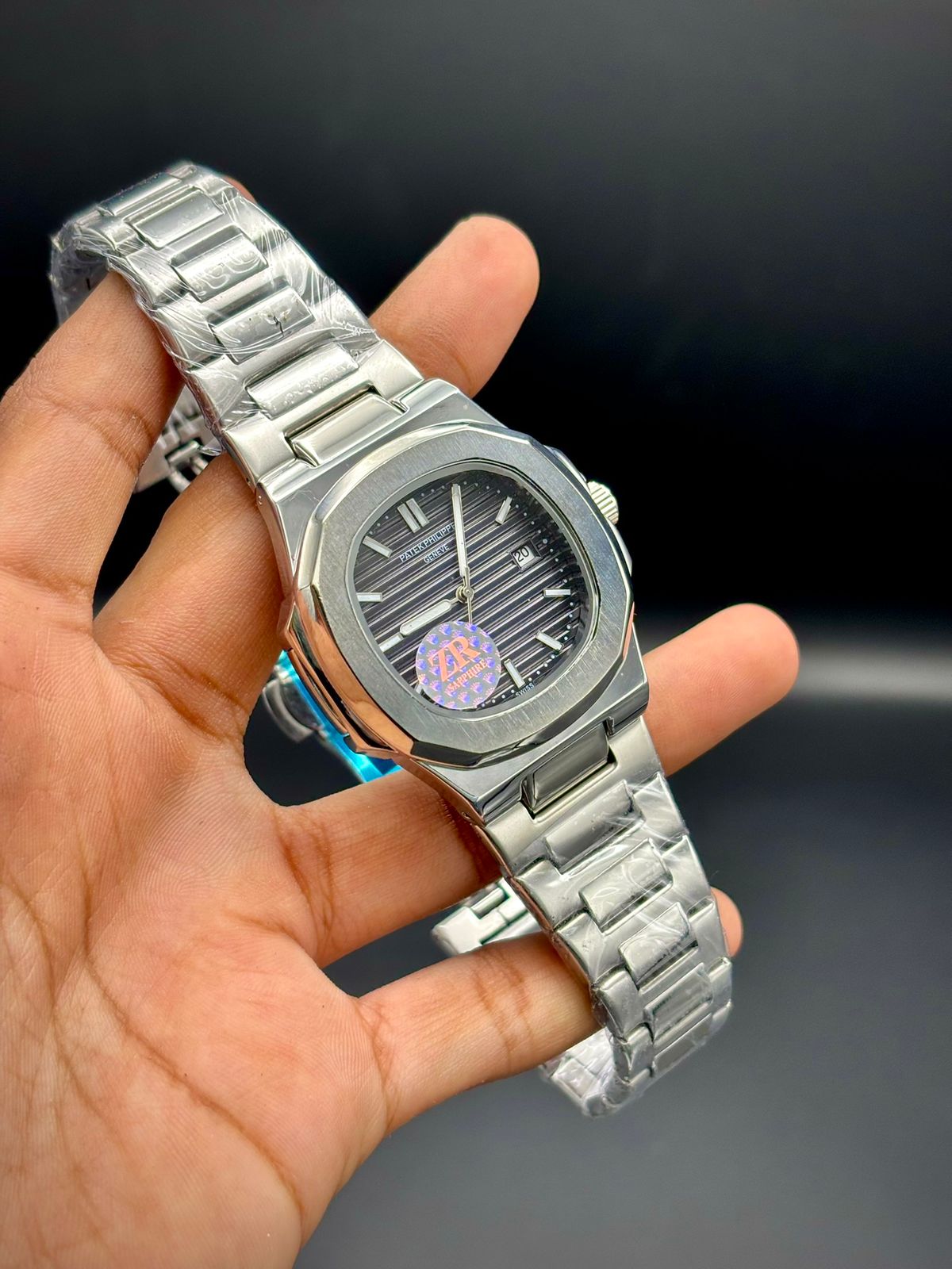 PTK Luxury Sport Watch – Brown Textured Dial | Silver Steel Bracelet |