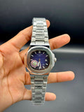 PTK Premium Rounded Octagon Watch – Gradient Blue Textured Dial | Steel Bracelet