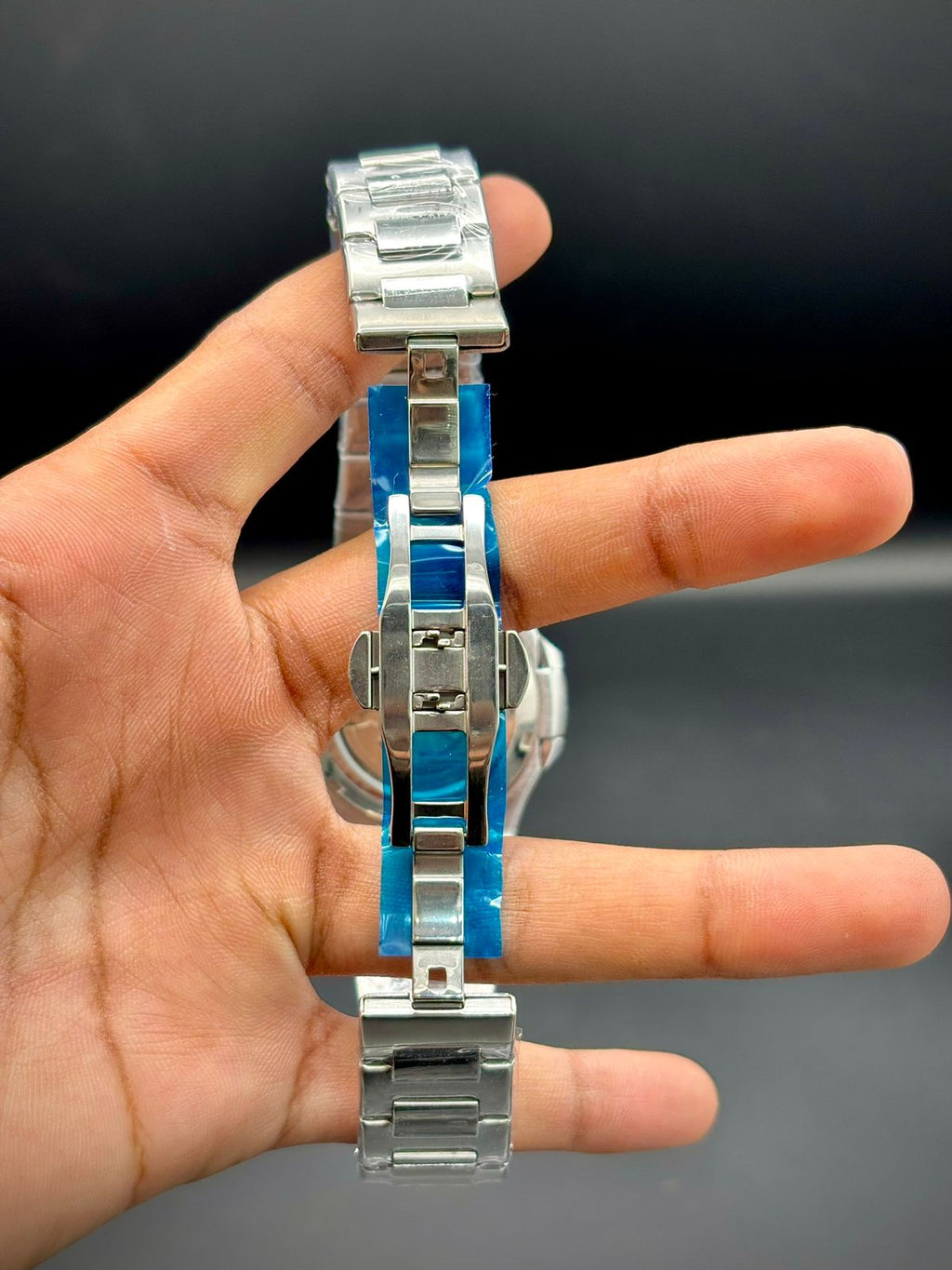 PTK Skeleton Dial Silver Case Watch.
