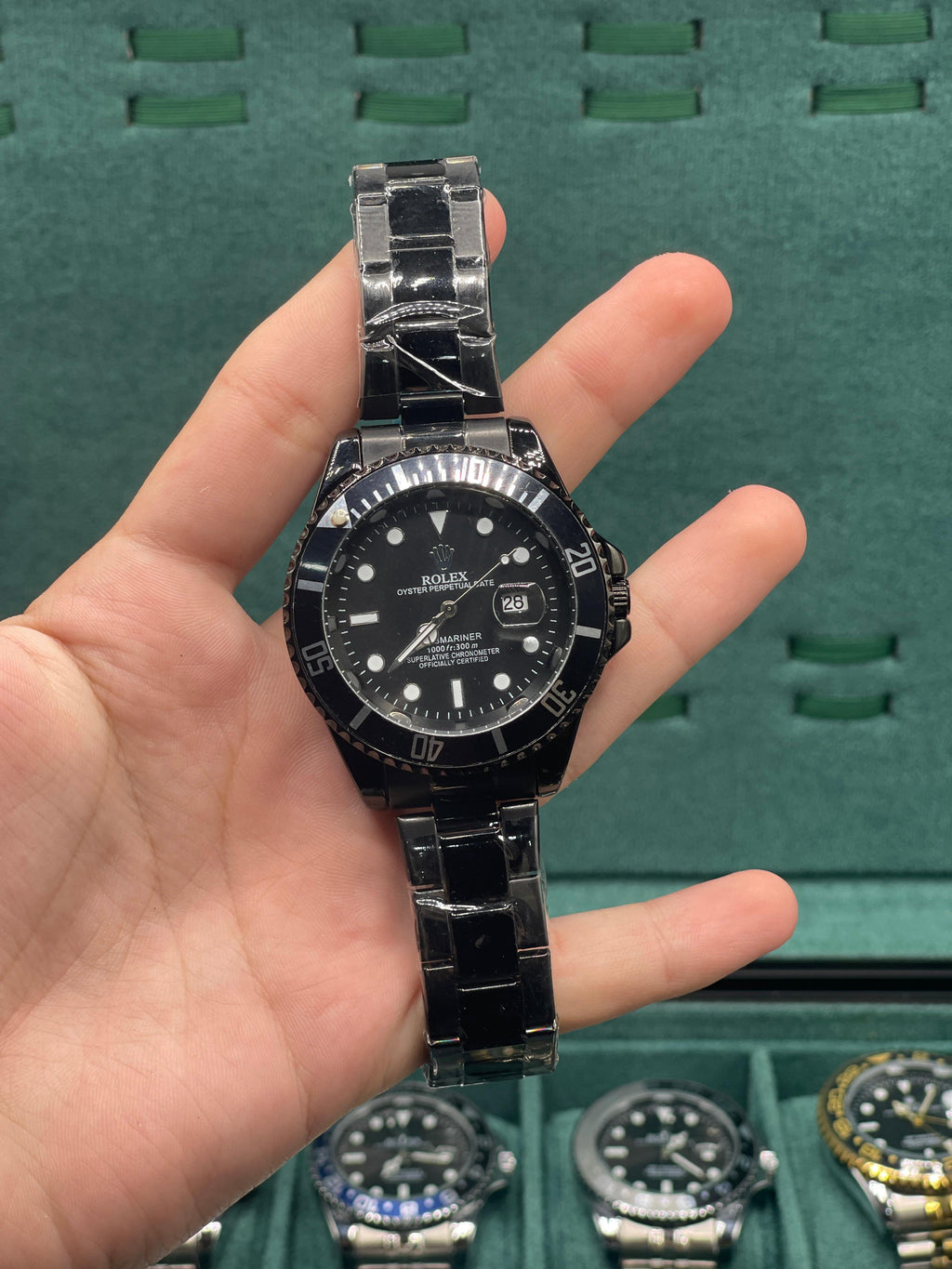 RLX All-Black Stealth Diver Watch — Black PVD Steel Case + Oyster Bracelet Luxury Edition