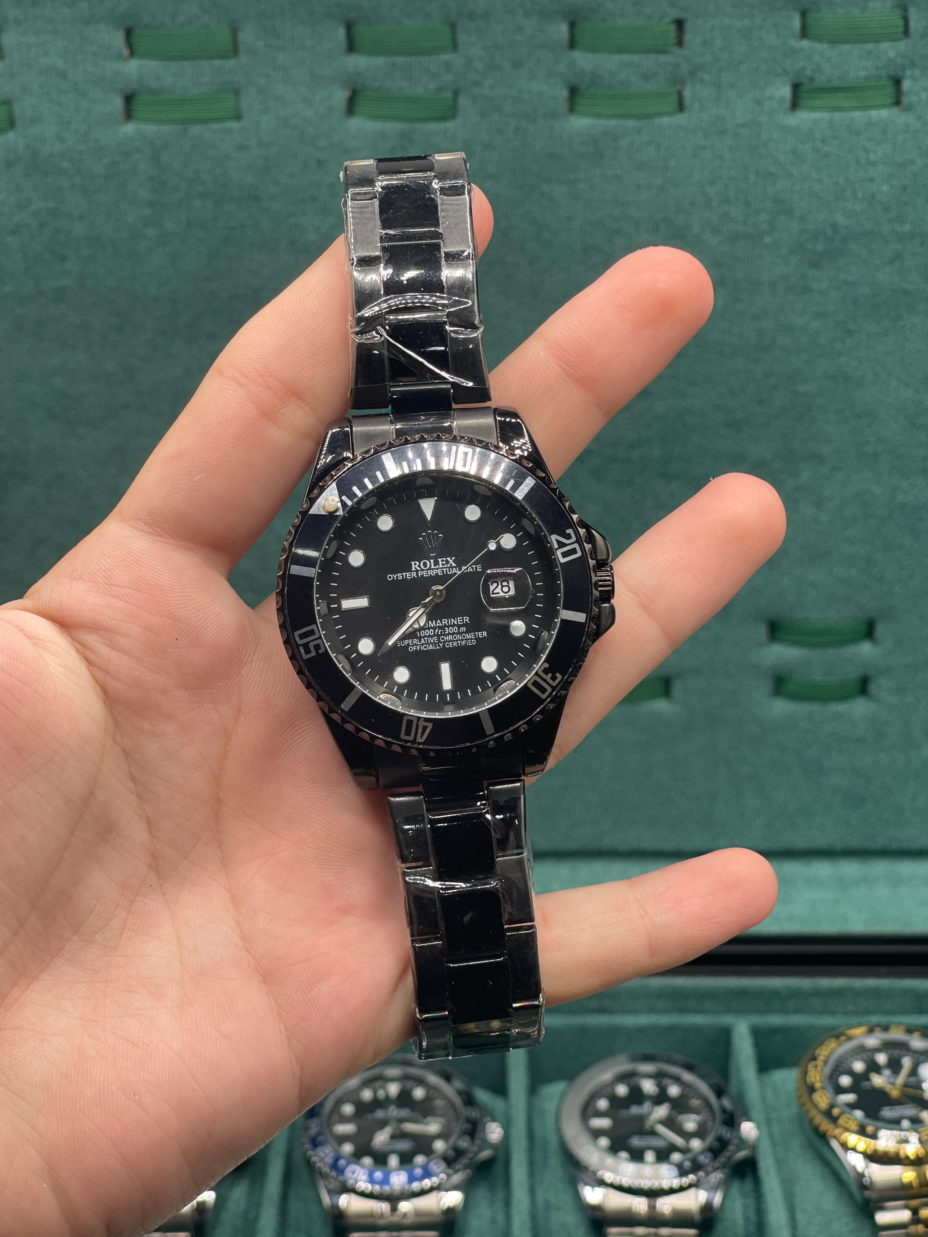 RLX All-Black Stealth Diver Watch — Black PVD Steel Case + Oyster Bracelet Luxury Edition