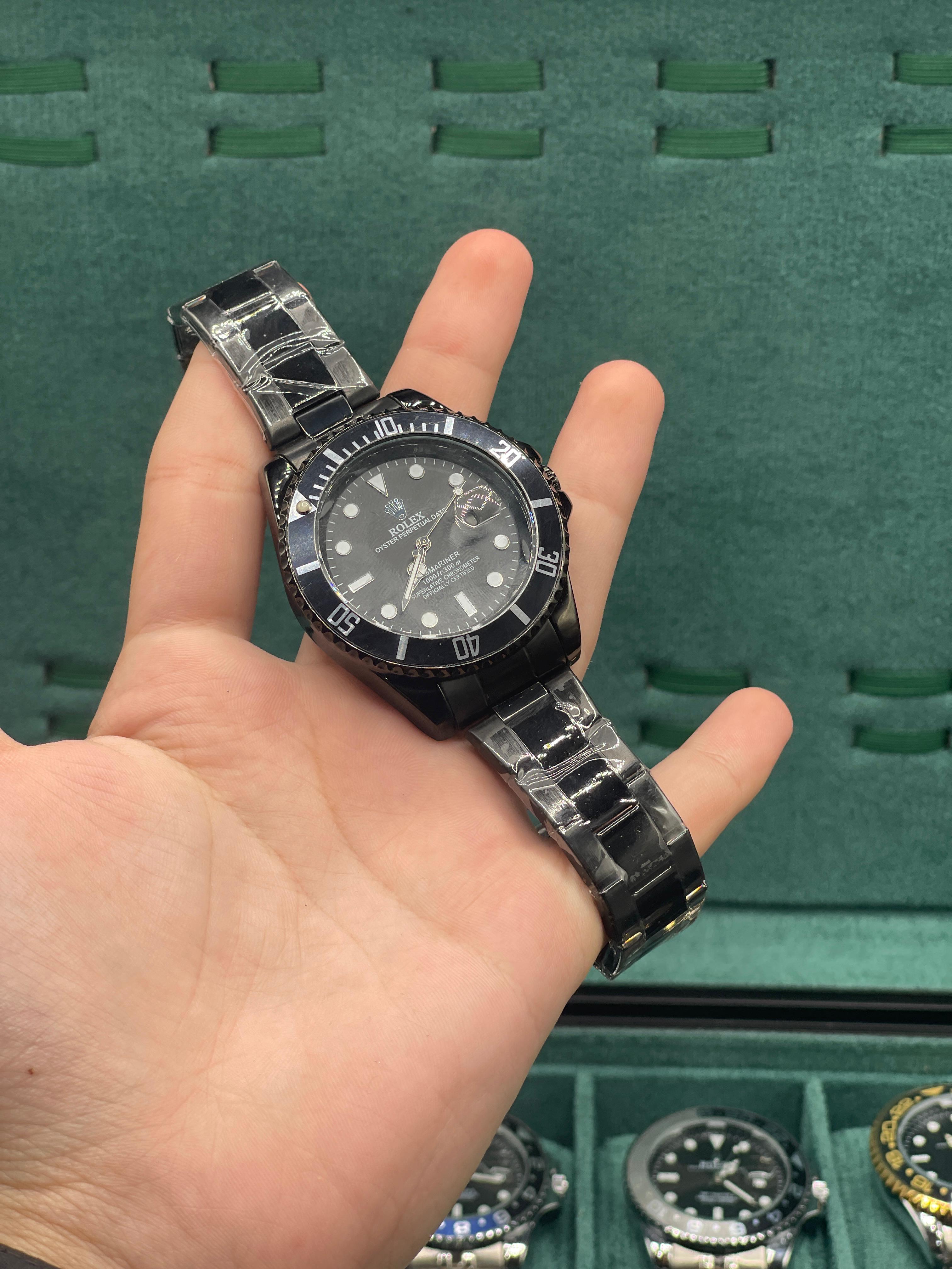 RLX All-Black Stealth Diver Watch — Black PVD Steel Case + Oyster Bracelet Luxury Edition