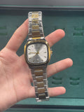 CTZ Two-Tone Square Silver Dial Watch — Gold Cushion Case + Steel Bracelet Vintage Edition