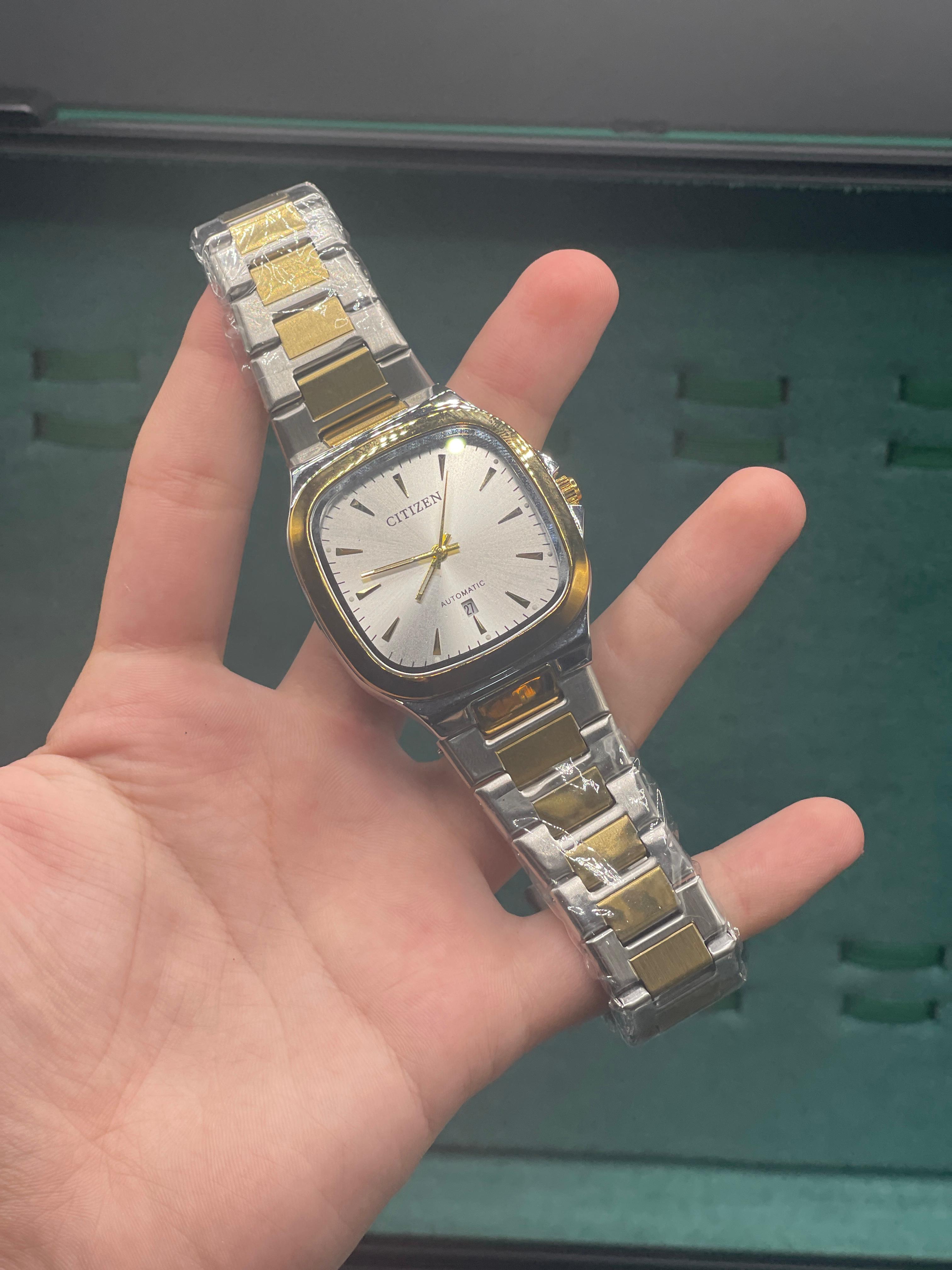 CTZ Two-Tone Square Silver Dial Watch — Gold Cushion Case + Steel Bracelet Vintage Edition