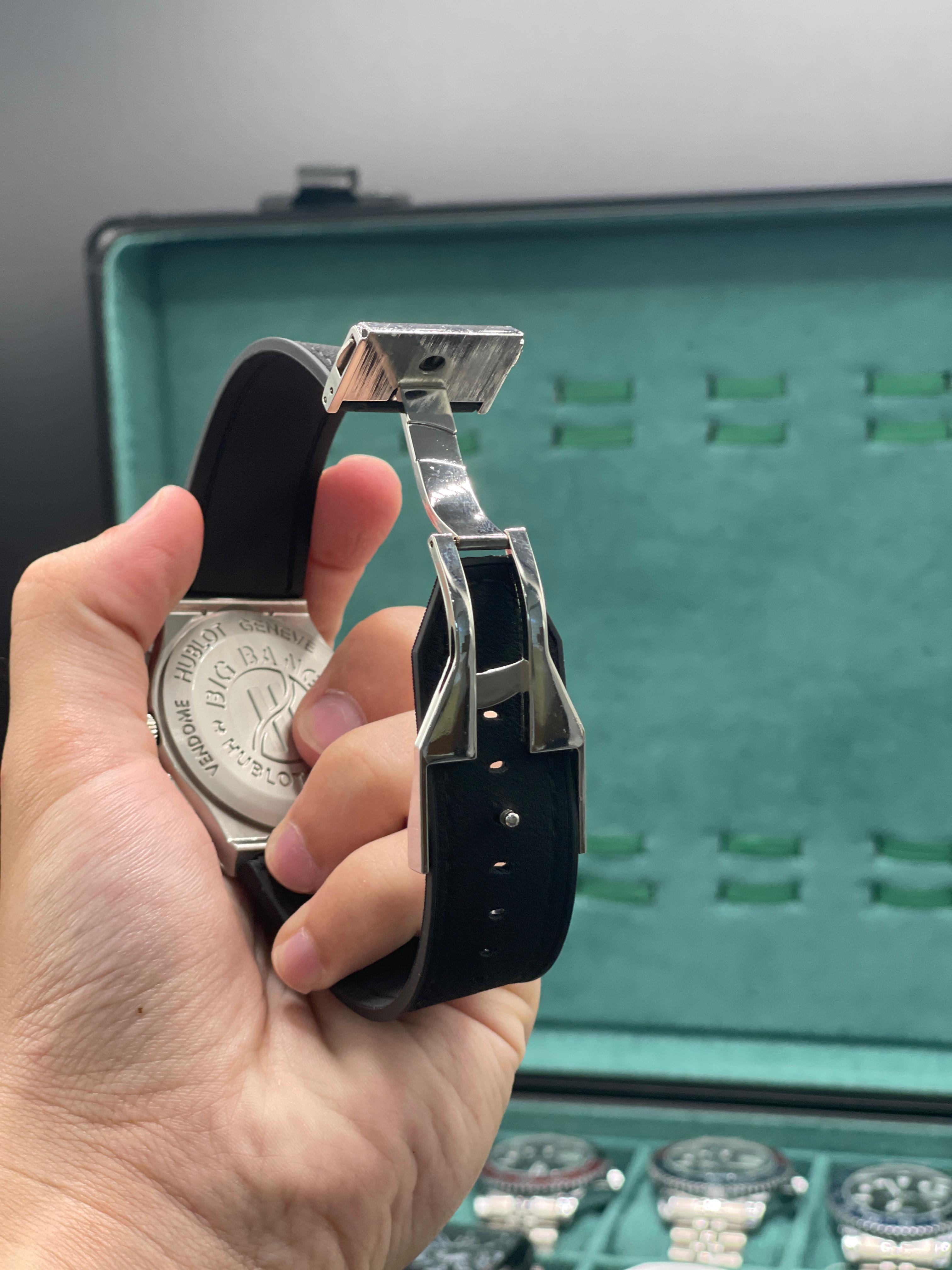HB Black Dial Chronograph Watch with Matte Gray Case and Black Strap