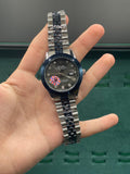 RLX Two-Tone Dress Watch with Slate Grey Diamond Dial, Blue Smooth Bezel, and Jubilee Bracelet