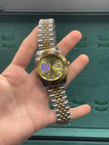 RLX Two-Tone Luxury Dress Watch with Champagne Gold Diamond Dial, Fluted Gold Bezel, and Jubilee Bracelet