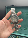 RLX Stainless Steel Luxury Dress Watch with Silver Diamond Dial, Fluted Bezel, and Jubilee Bracelet