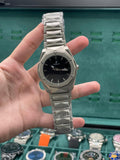 HB Silver Chain With Black Plain Dial Watch