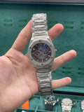 HB Silver Chain With Chronograph Brown Dial Watch
