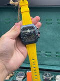T5 Yellow Rubber Strap With Chronograph Working Dial Watch