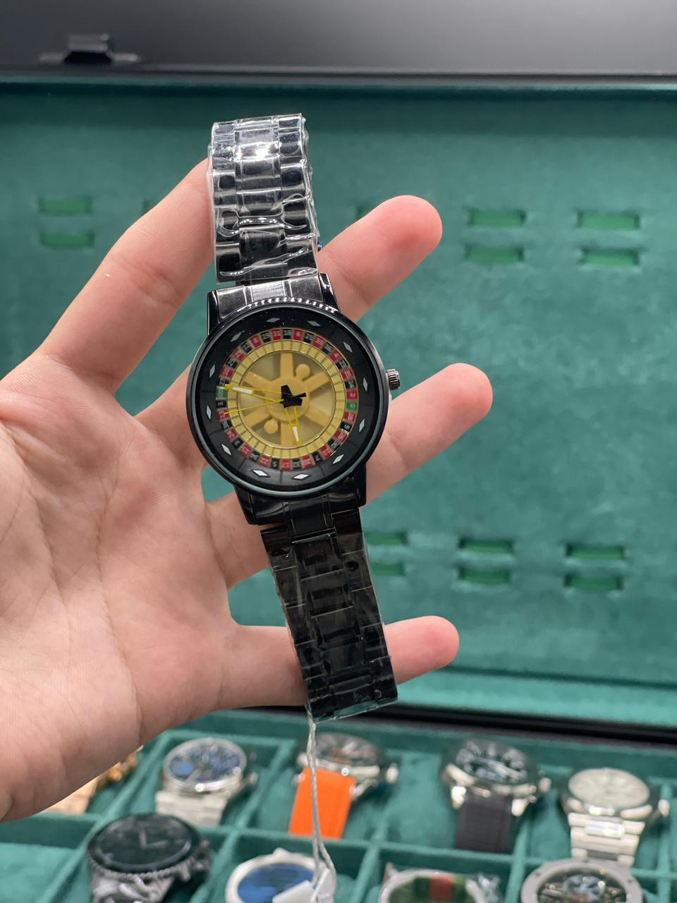 Casino Black Chain With Rotating Casino Dial.