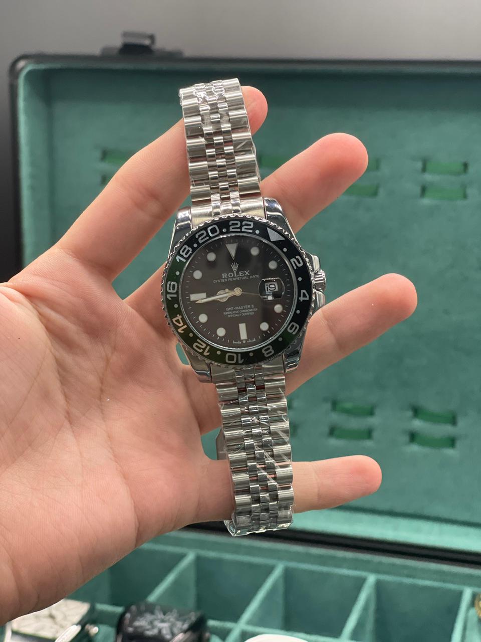 RLX Silver Chain With Black Dial Sprite Edition Quartz Watch