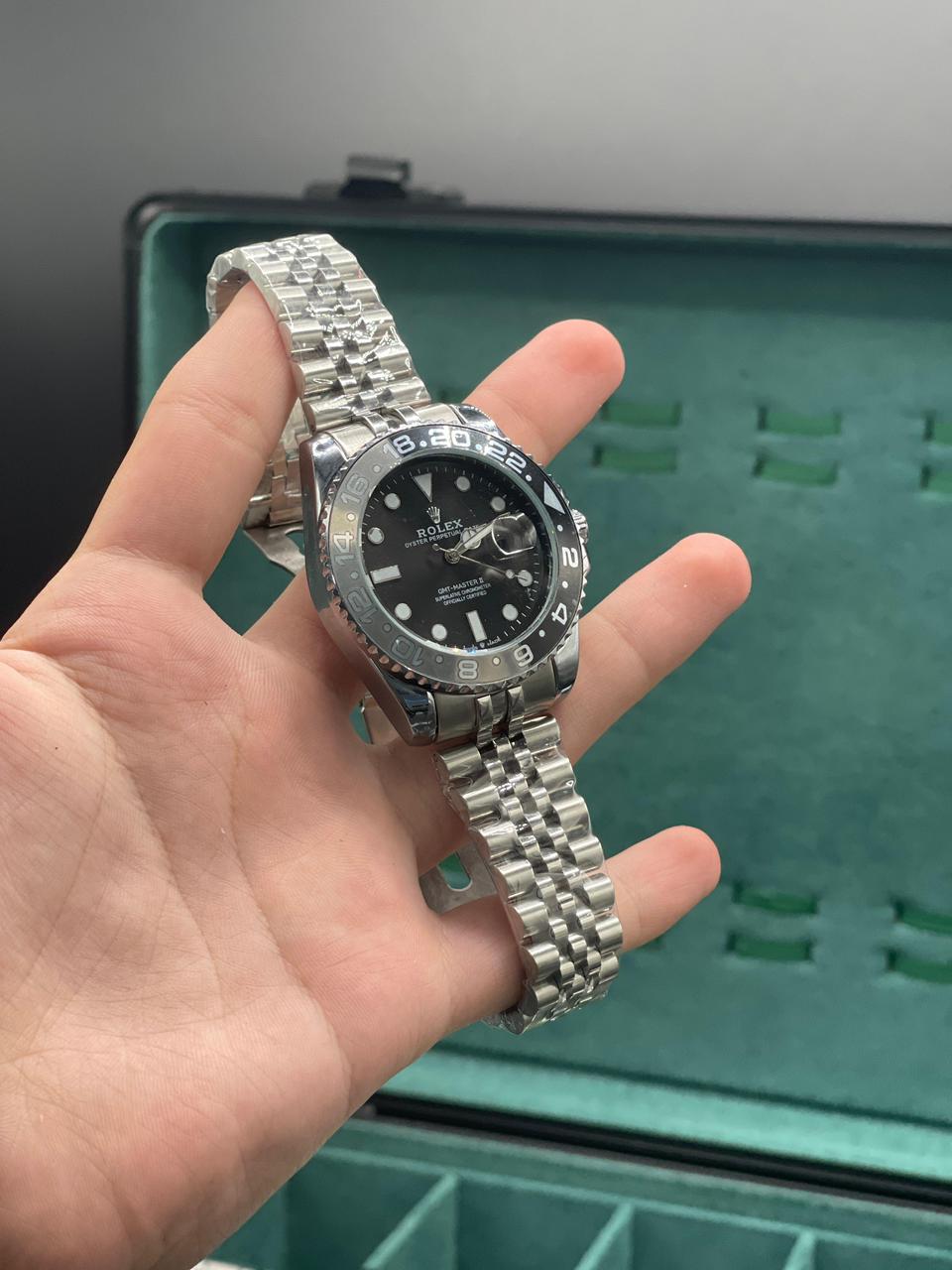 RLX Silver Chain With Black Dial Bruce Wayne Edition Quartz Watch