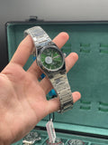 TST Men's Stainless Steel Automatic Watch with Green Sunburst Dial