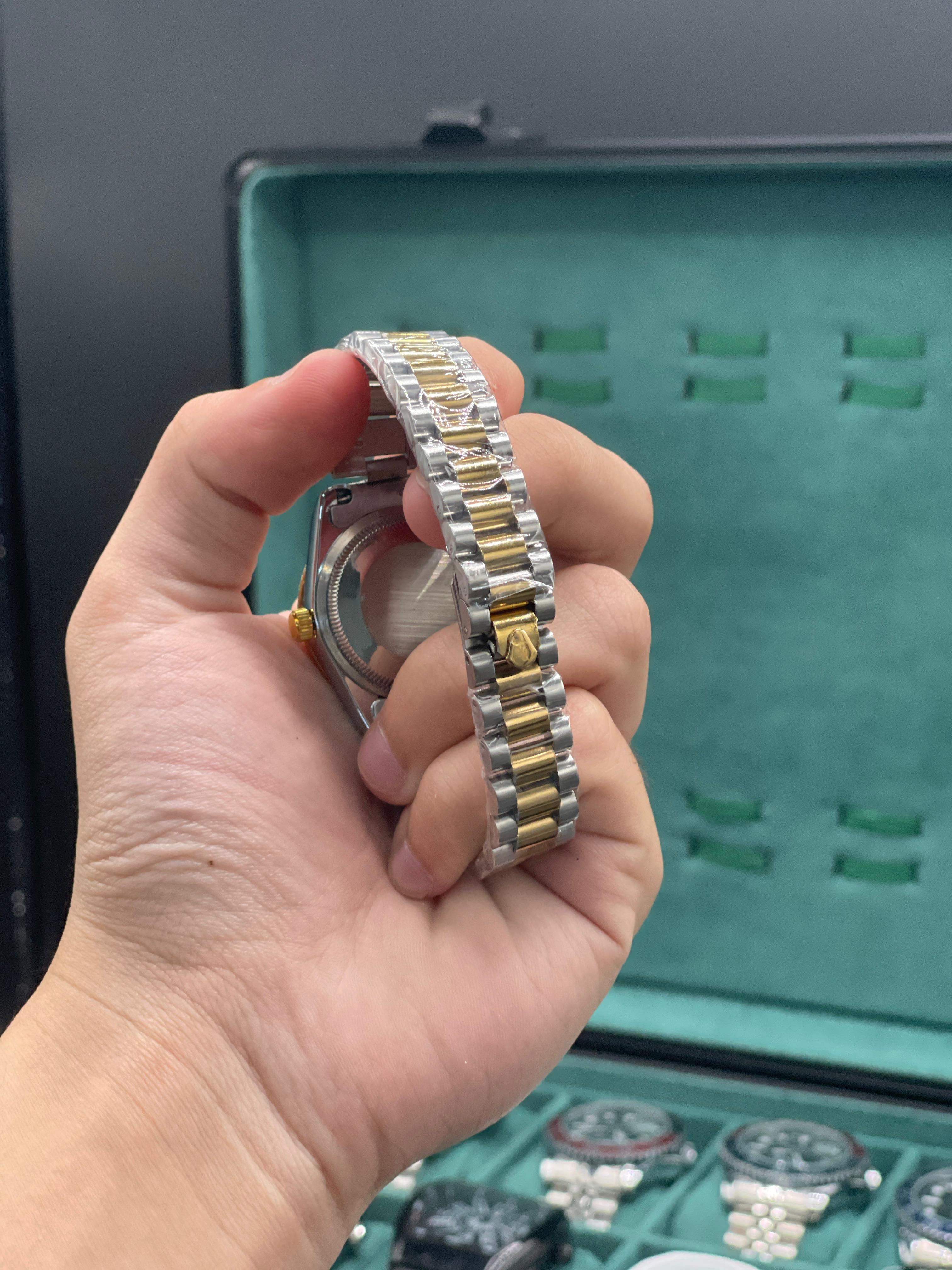 RLX Two Tone Gold And Silver Chain With Sophisticated Gray Dial Ladies Watch