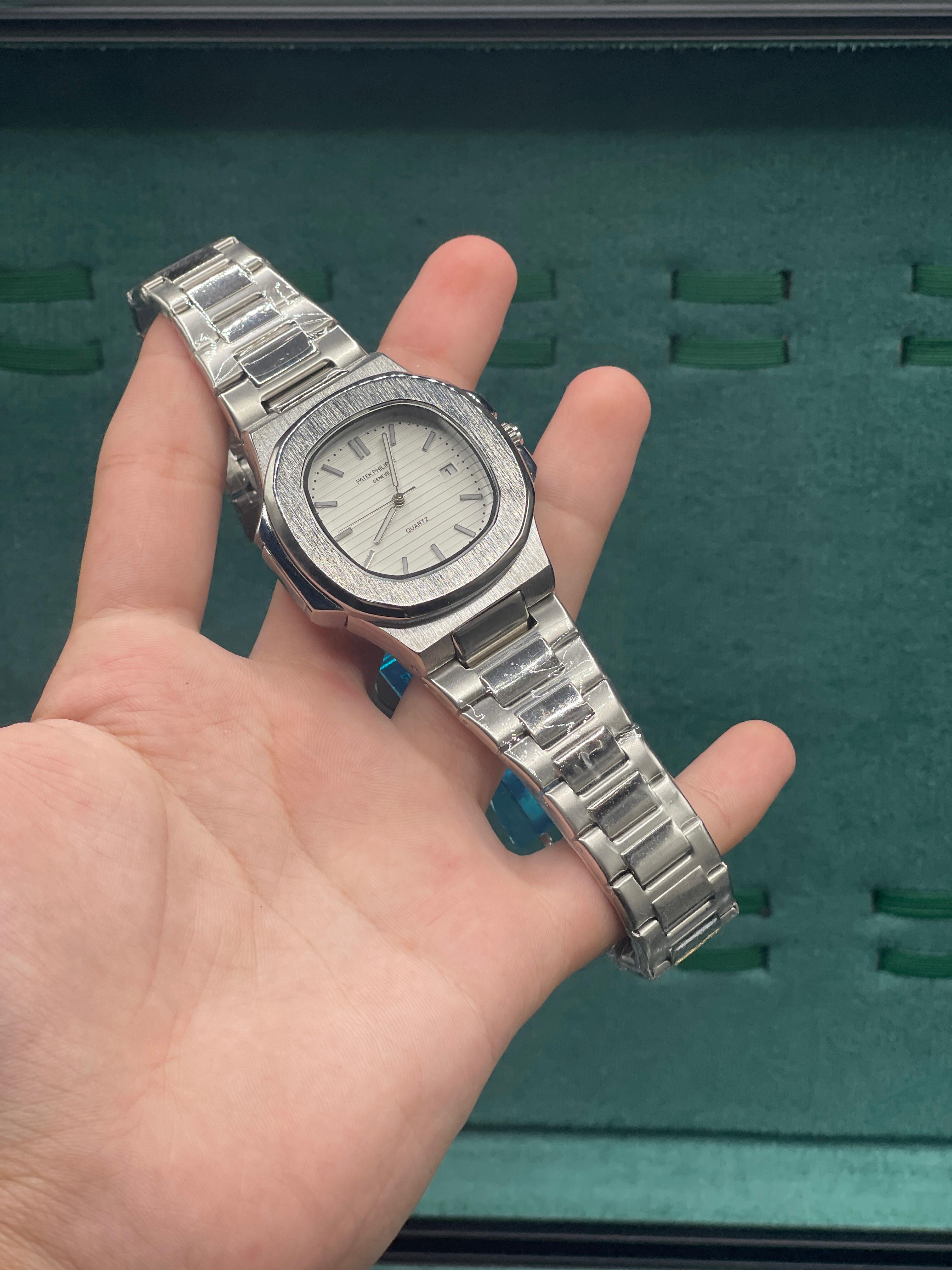 PTK Silver Colored Chain With Stunning White Dial