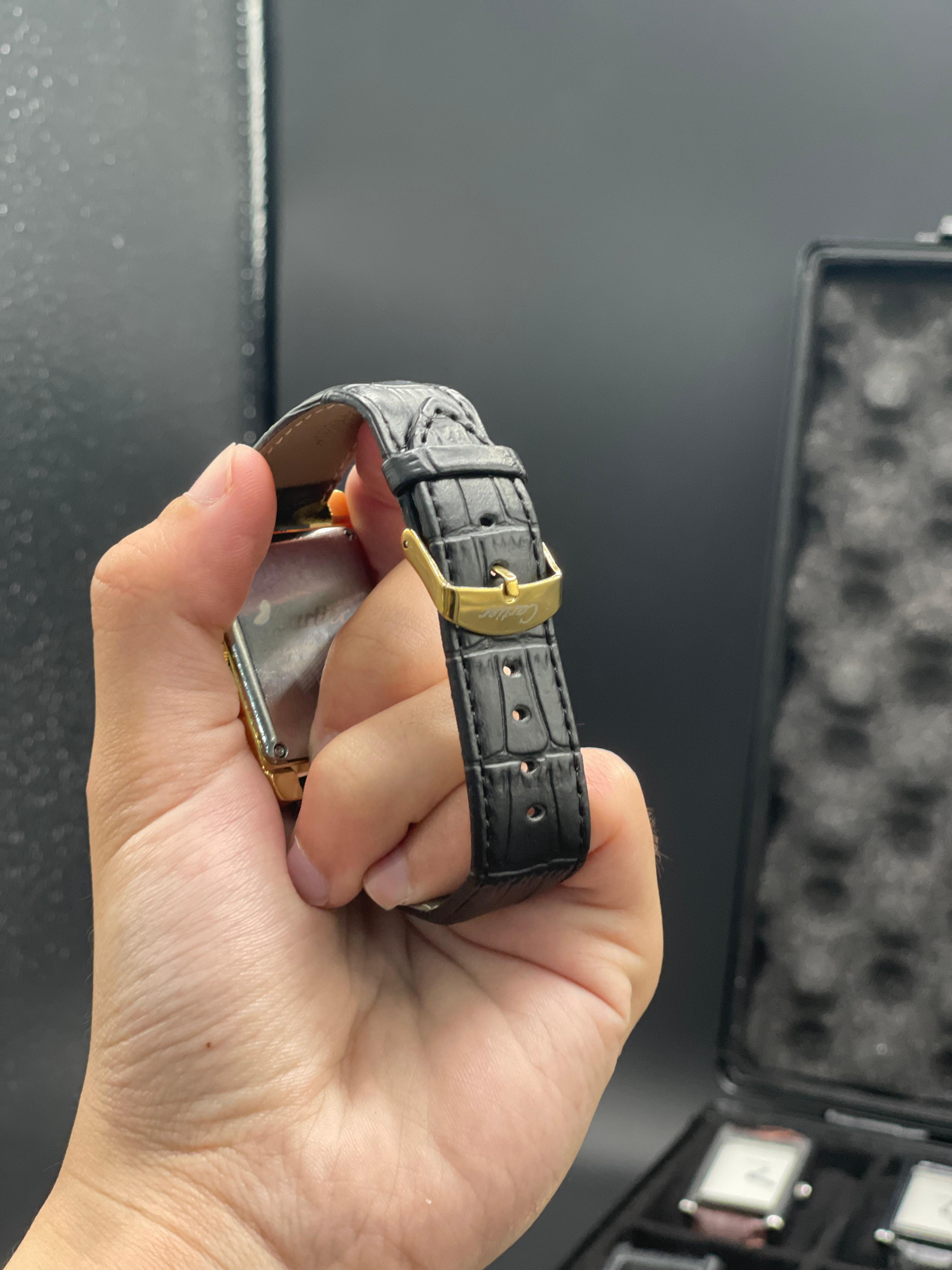 CTR Black Leather Strap With Clean Black Dial Watch