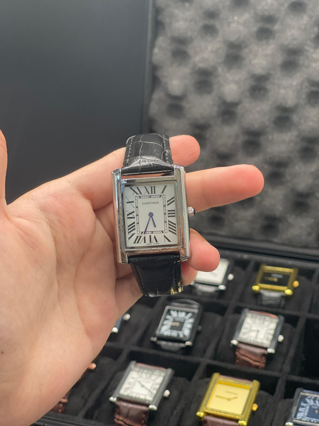 CTR Black Leather Strap With Detailed White Dial Watch