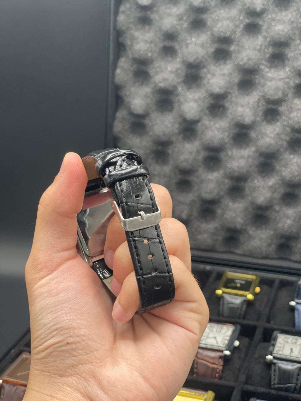 CTR Black Leather Strap With Clean White Dial Watch